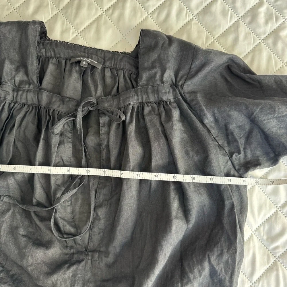 rag & bone New York Sheer Ramie Tie Front Top Size S - Picture 10 of 12